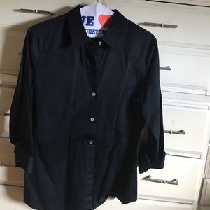 Banana republic tailored black button up